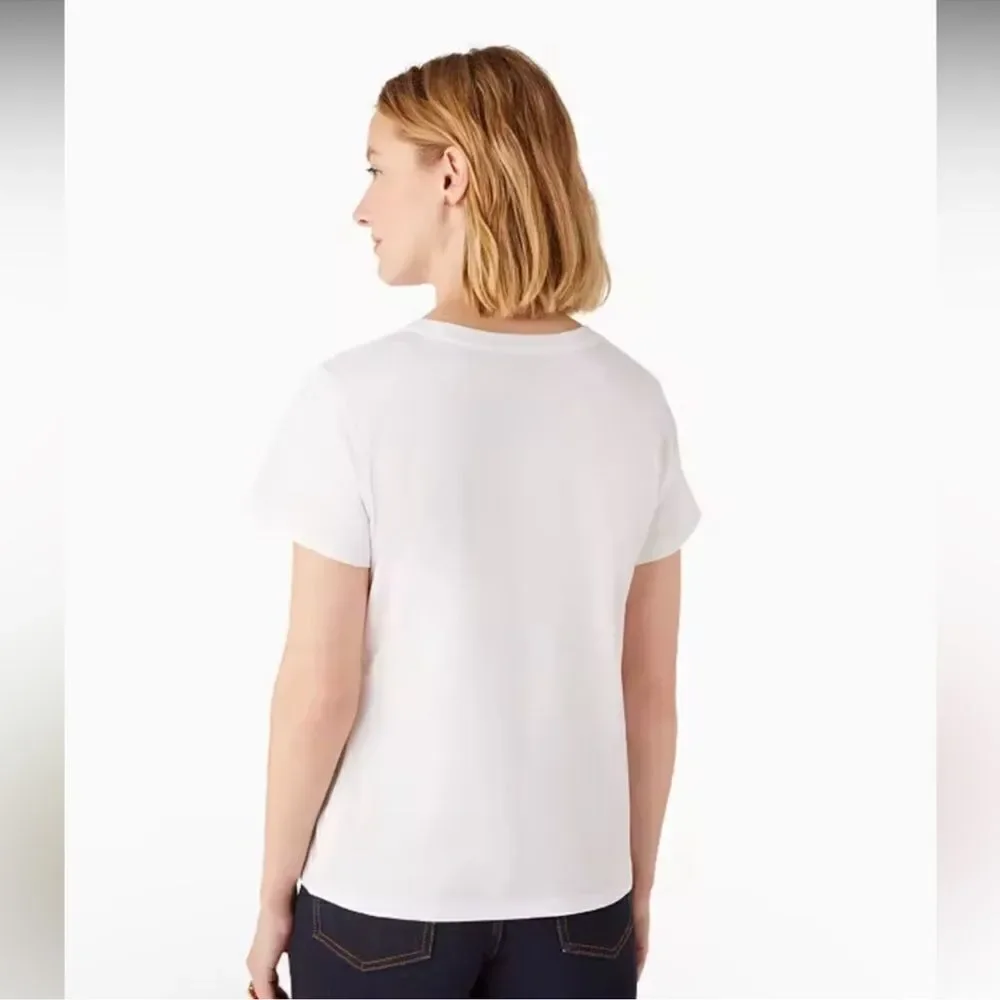 kate spade XS & XL White Watermelon Slice Print Short Sleeve Crew Tee